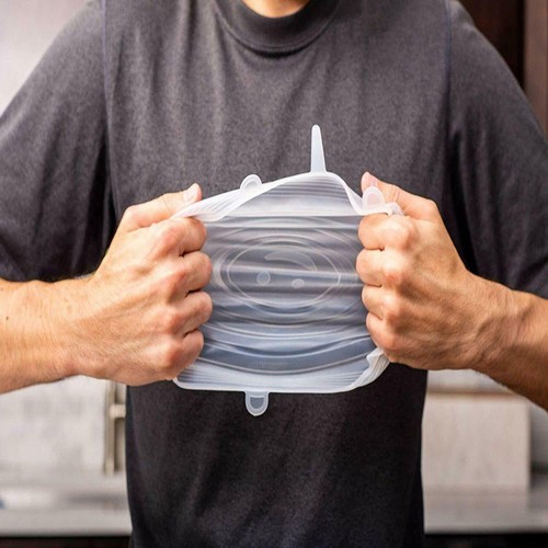 Reusable Stretch Silicone Lids Food Container Bowl Covers Flexible Cups Jar Can - Picture 7 of 19