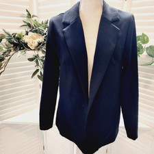 Missguided Black Classic Vintage Lined Blazer With Shoulder Pads Size 4