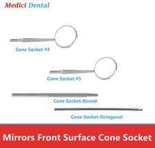Dental Front Surface Mirror Heads #5 or #4 Simple Stem, Eliminate 'ghost image'