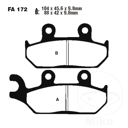 VESRAH JAPAN VD252 FRONT BRAKE PADS EBC FA172 YAMAHA XT600 E XTZ660 TENERE - Picture 3 of 3