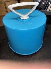Vintage 1960's Bright Baby Blue DISK-GO-CASE 45 RPM Record Case W/ 45's 