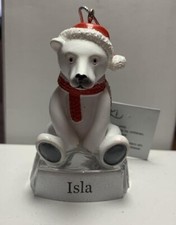 Personalised Polar Bear Christmas Decoration Bauble with LASER NAME (SRBOOK) *