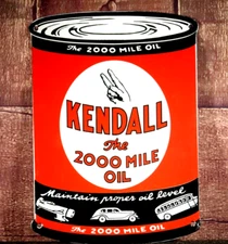 KENDALL, THE 2000 MILE OIL   PORCELAIN COLLECTIBLE, RUSTIC, ADVERTISING