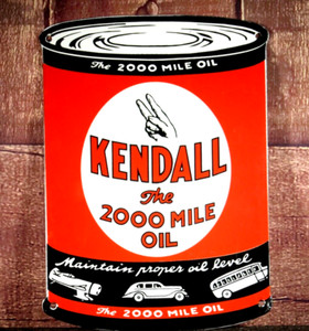 KENDALL, THE 2000 MILE OIL PORCELAIN COLLECTIBLE, RUSTIC, ADVERTISING