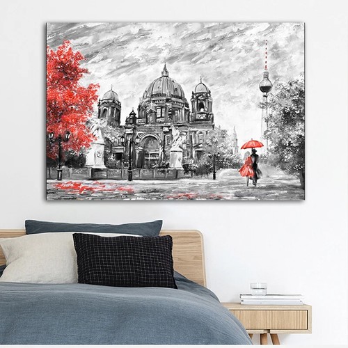 Rain City Street Scenery Paris Poster Painting Wall Art Home Decoration - Picture 6 of 12