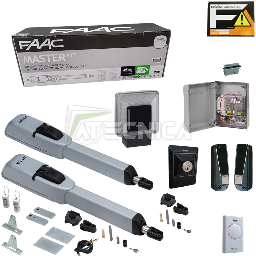 Kit automazione ante battenti FAAC MASTER KIT 24V uso intensivo 3mt per anta
