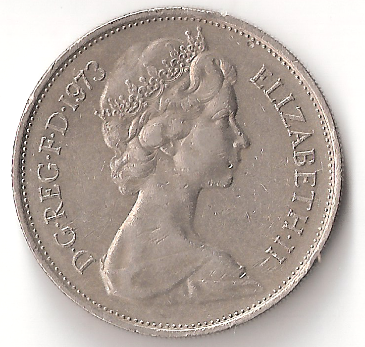 1973 UK 10 New Pence Coin Queen Elizabeth II Great Britain England