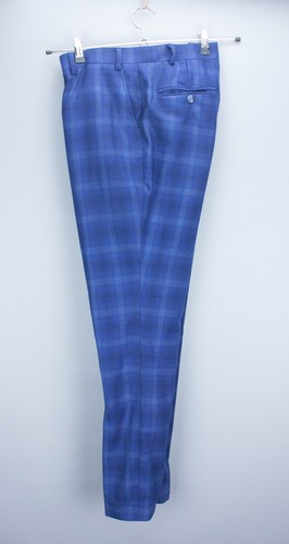 Ted Baker London Mens Trousers Pants Check Blue Size 36L x 29 Wool Blend - Picture 7 of 17