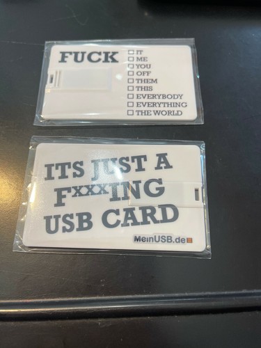 2 Stück 16 GB USB Stick 2.0 FUCK Scheckkartenform weiss - Bild 2 von 5