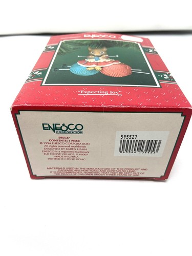Enesco Expecting Joy NIB Mouse Christmas Ornament NEW 1994 595527 - Picture 7 of 11