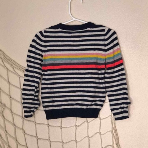 MINI BODEN Little Girl's Rainbow Stripe Shooting Star Sweater 2-3 years - Picture 7 of 9