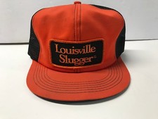 Vintage Louisville Slugger Orange  Black Snapback Mesh Trucker Hat K-Brand