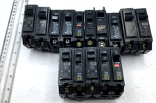 GE, Square D, Eaton Lot of 15 Circuit Breakers 15A, 20A, 1 Pole