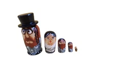 Jewish Family Nesting Doll/Judaica/Handmade/Micro sz/5pc Set/NEW!FREE SHIP IN US