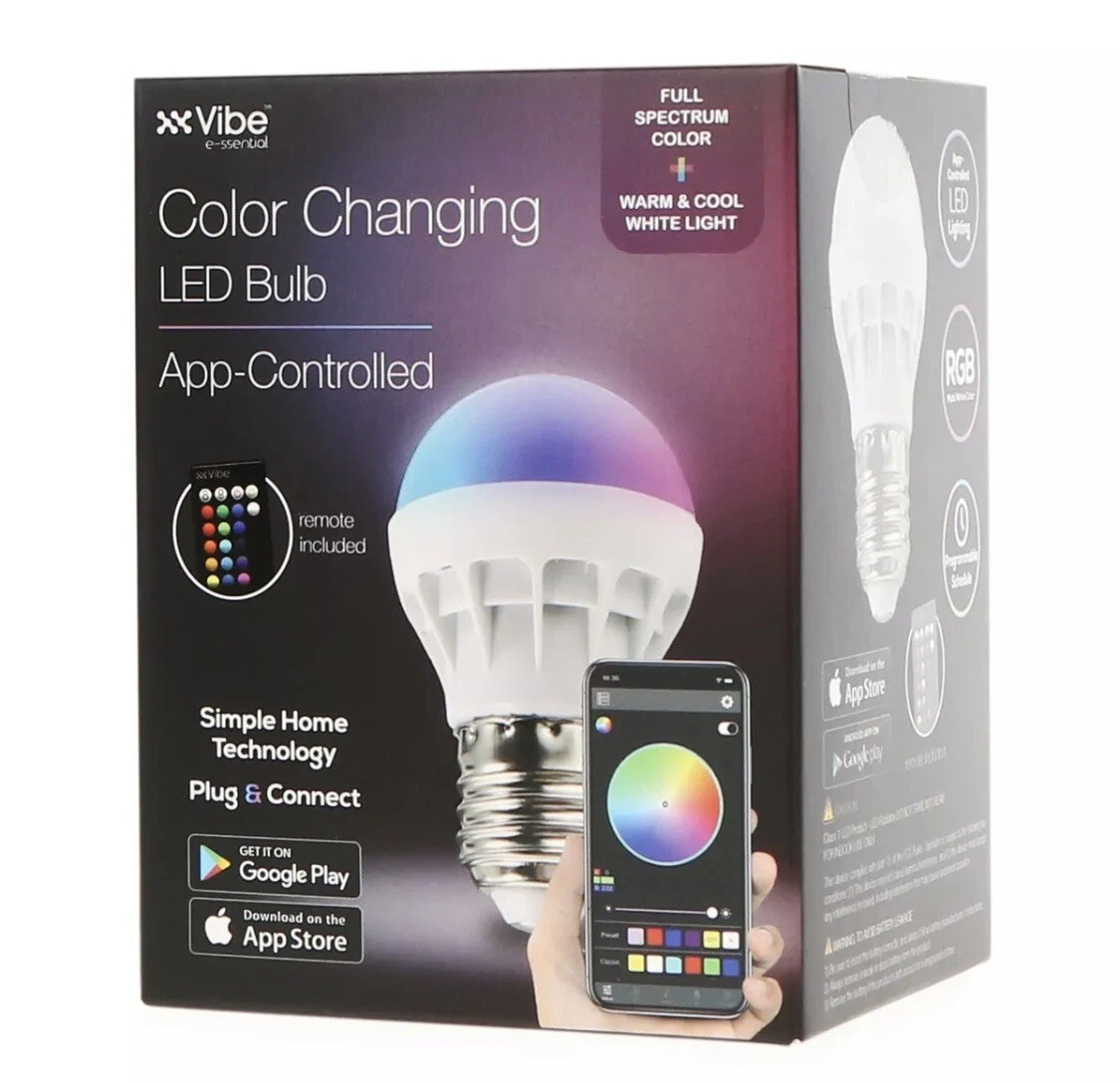 TikTok Vibe Color Changing Smart RGBW LED Bulb BT App Remote