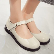 Mary Jane Girls Vintage Round Toe Strappy Cut Out Flat Womens Lolita Court Shoes
