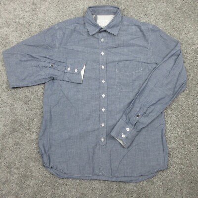 Rag & Bone Shirt Mens Small Gray Striped Tailored Workwear Button Up Collared