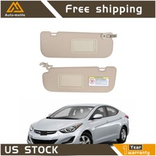 Sun Visor Wmirror Beige Rhlh Side 2pcs For Hyundai Elantra Md 2011-2014 2015