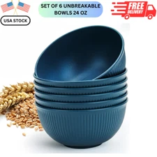 Unbreakable Cereal Bowls 24 Oz Plastic Bowls Reusable Light Weight Bowl Set of