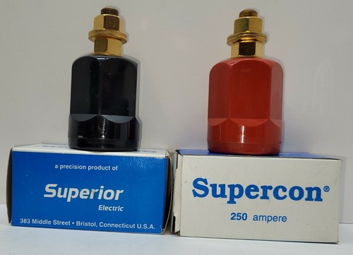 Conectores eléctricos superiores Supercon RP250GB y RP250GR rojos y negros - Imagen 2 de 12