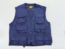 Woolrich Utility Hunting Fishing Outdoor Vest Men s Size Large Navy Blue VGC