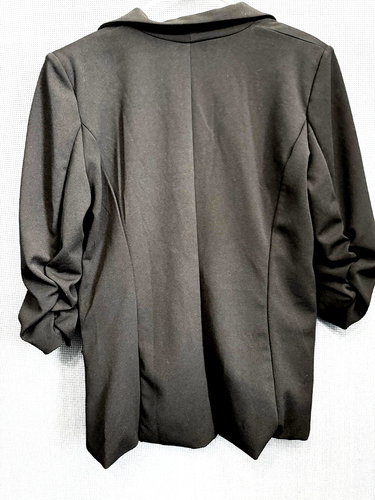 NY Collection Women's Black One-Button Blazer Jacket Size Large 3/4 Sleeves - Picture 8 of 15