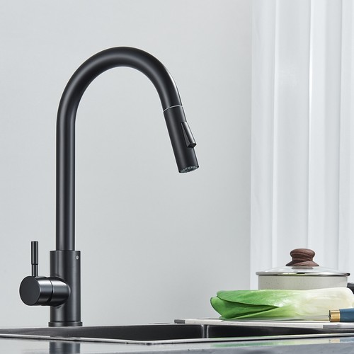 Rubinetto Lavello Cucina Spruzzatore Estraibile Manico Singolo Miscelatore Rubinetto Acciaio Inox - Foto 18 di 46