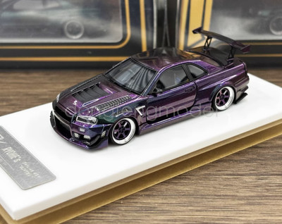 404Error 1:64 Scale Skyline GTR R34 Racing Sports Model Diecast Resin Car