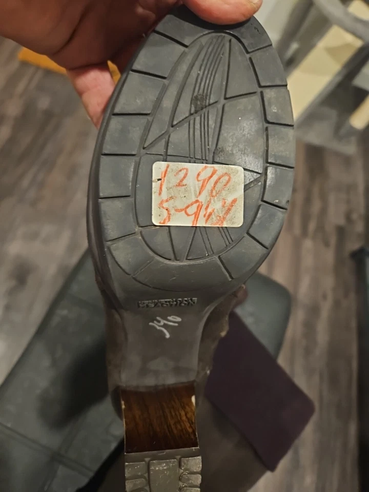 Kenneth Cole Chunky Y2K Leather Tall Boots Brown Platform Heel 70s 80s Boho - Image 4 of 4