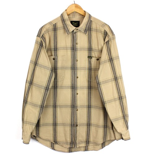 Camisa para hombre WRANGLER talla M ajuste regular marrón algodón bolsillos e... - Imagen 1 de 7