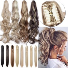 US Ombre Ponytail Clip In Hair Extensions Jaw Claw Pony Tail Real As Human Hair