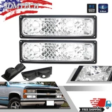 Turn Signal Light For 88-93 Chevrolet C1500 K1500 Plastic Lens LH & RH Set of 2