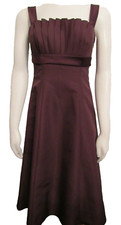 DAVID'S BRIDAL SZ 4 Truffle Brown Pleated Strap Bridesmaid Mother Dress NWT $135