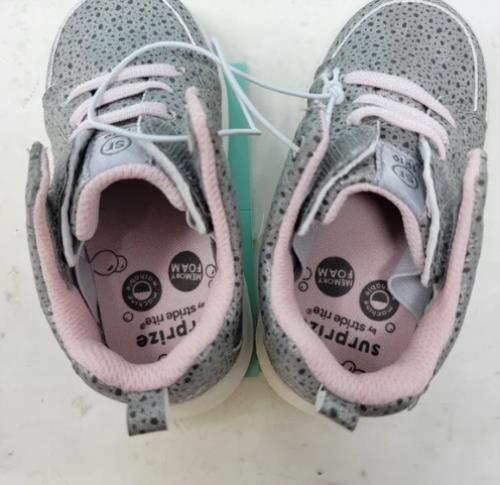 Stride Rite Surprize Cutler Silver Leopard Print Sneakers Baby Girls 6M A5026 - Picture 4 of 6