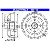 2X Bremstrommel Hinten FüR Opel Corsa X01 1.0 1.2 1.4 1.7 00 Bis 06 ATE Teil Neu