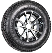 eCustomrim Trailer Tire ST175/80D13 LRC 13X5 5-4.5 Avalanche Black Aluminum Rim