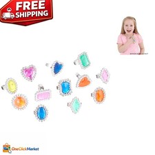 24 Count Assorted Plastic Jewel Rings for Kids - Perfect Dress-Up  Party Favors