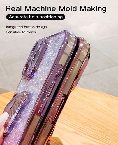 Diamond 3D Butterfly Wings Bracket Case For iPhone Samsung Huawei Motorola Cover - Picture 16 of 23