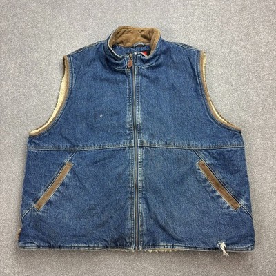 Wrangler Jeansjacke Erwachsene X Large blau Weste Sherpa gefüttert Trucker We...