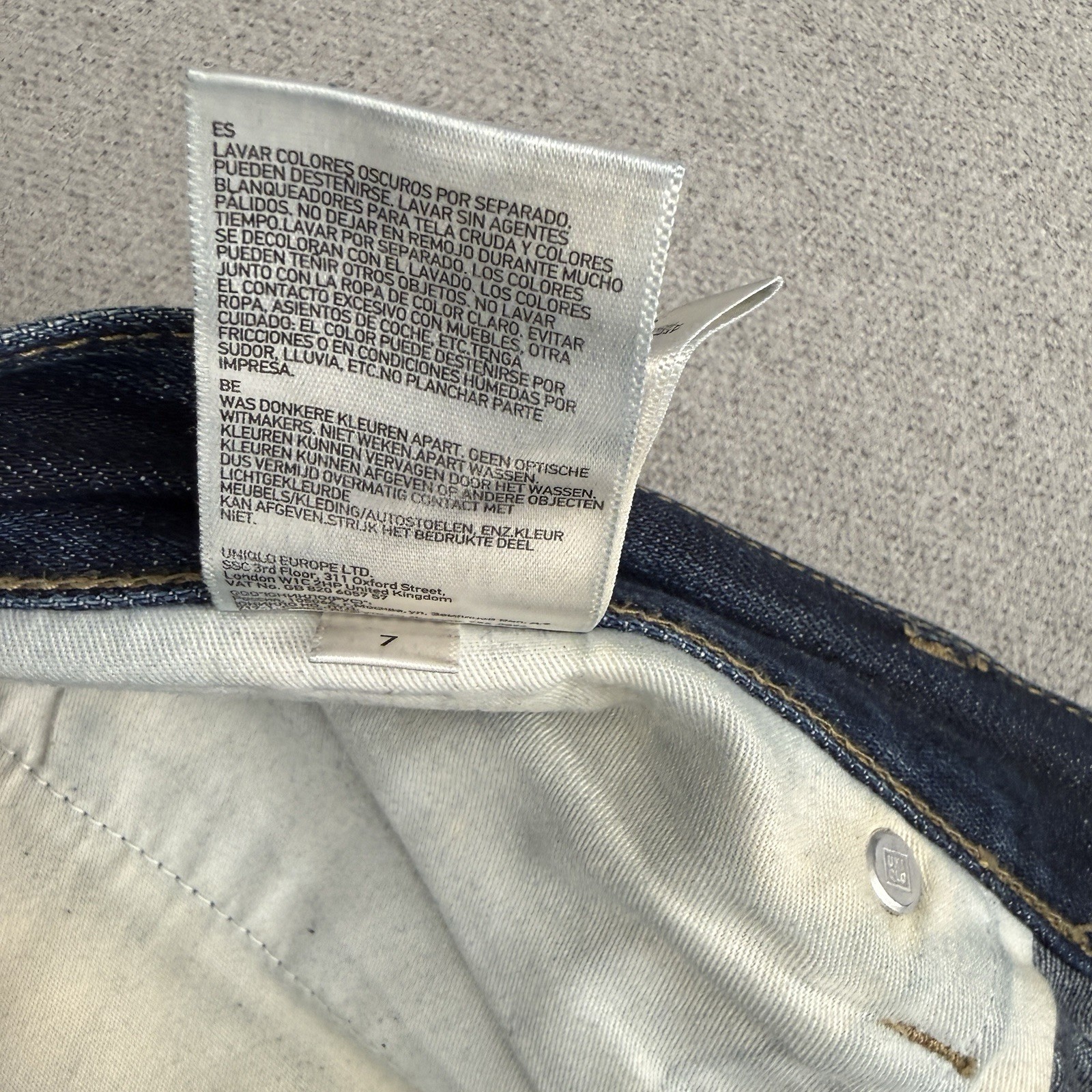 Uniqlo Slim Fit Selvedge Jeans Mens 34x34 Stretch Denim Wallet Pocket Fade thumbnail 11