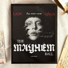 Lady Gaga Tour 2025-2026 The Mayhem Ball Tour Poster