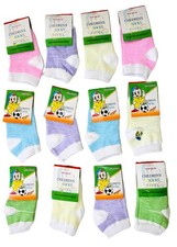 60  Pair Toddler Kids Socks - Multi  Color Ankle/Crew Breathable Unisex Size 1-4