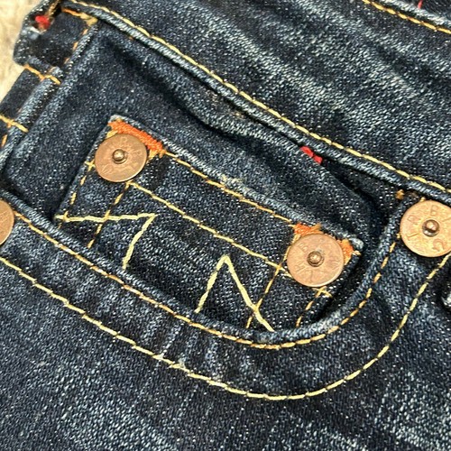 True Religion Jeans Girls 7 Blue Stella Bootcut Denim Contrast Stitch - Picture 6 of 8