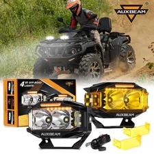 2x 4" Combo Beam Side Shooter Led Pods Lights & Amber DRL For Honda Four Trax