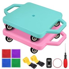 2 Pcs Sports Scooter Board with Handles,Sitting Scooter Board for Kids Childr...