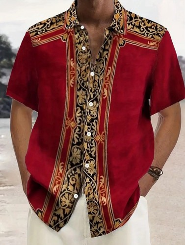 Men's Guayabera Cuban Beach BIG 5XL Button Up Casual Dress Shirt