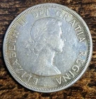 1956 Canadian Canada 50 Cent Half Dollar 80% Silver = .3 Tr Oz = 11.66 Grams
