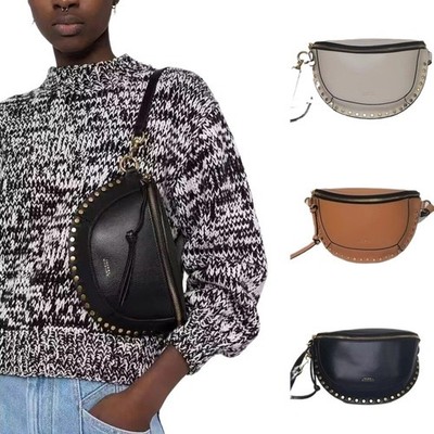 New Isabel Marant Skano Brown Leather Studded Belt Bag - Fanny Pack Style