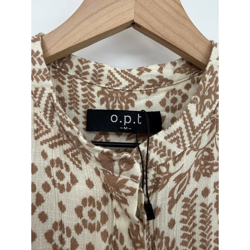 Vestido OPT Para Mujer Mediano Marrón Floral Manga Larga Boho Casa Otoño Fiesta Foto 2 de 4