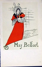 Original Old Vintage Print *2902 Toulouse-Lautrec Marx C1952 Bruant Man Colour